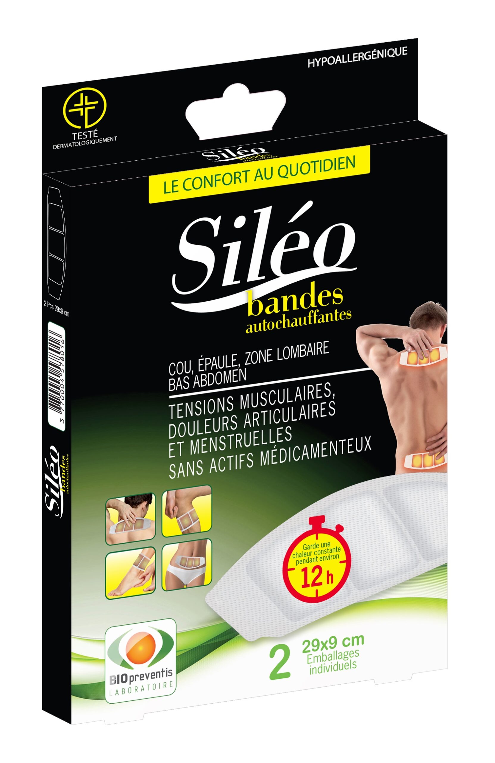 Sileo bandes chauffantes 2p grand format 29,5x9cm
